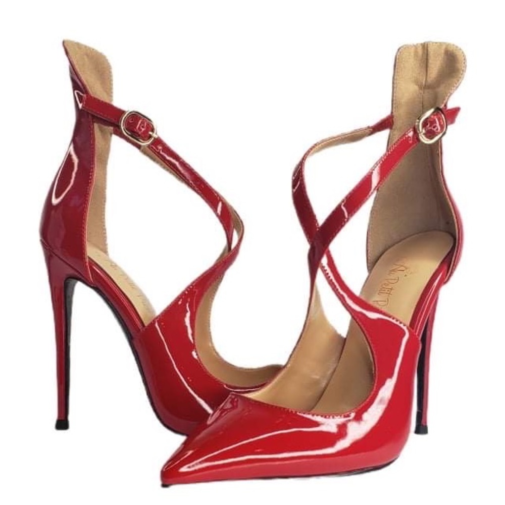 Red crossed strap